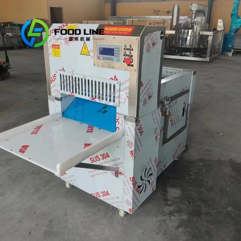 Frozen Meat Slicer Machine Discharge Chute Integrated Control Panel Display System Luncheon Meat Factory Use Global Shipping
