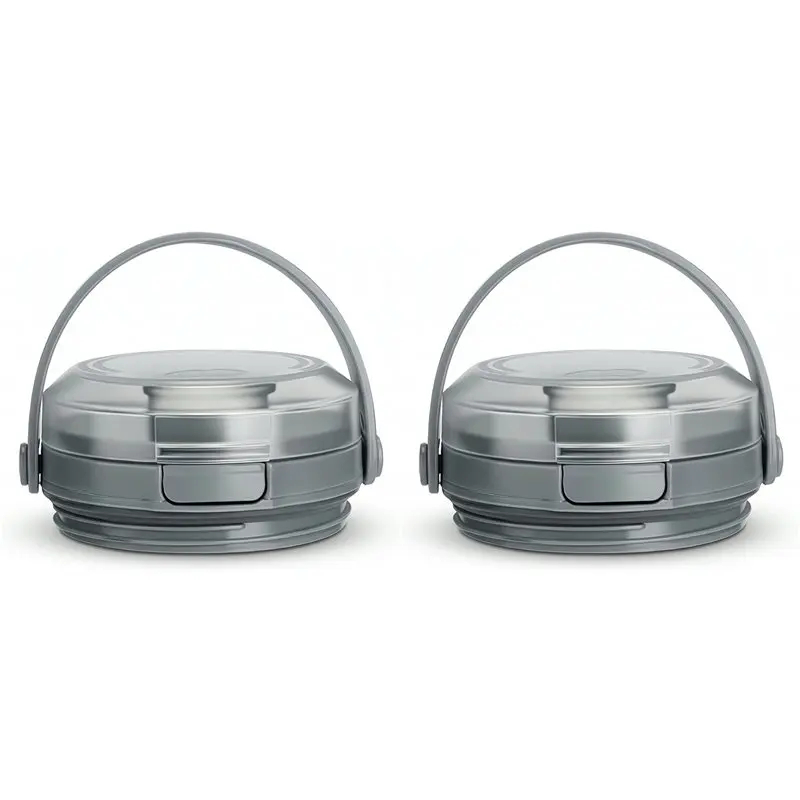 【THANKSGIVING DAY】2X Ersatzdeckel für den tragbaren Ninja Blast-Mixer, 18-Unzen-Mixbehälter, auslaufsicherer Deckel mit Trinksiegel-Auslauf, grau