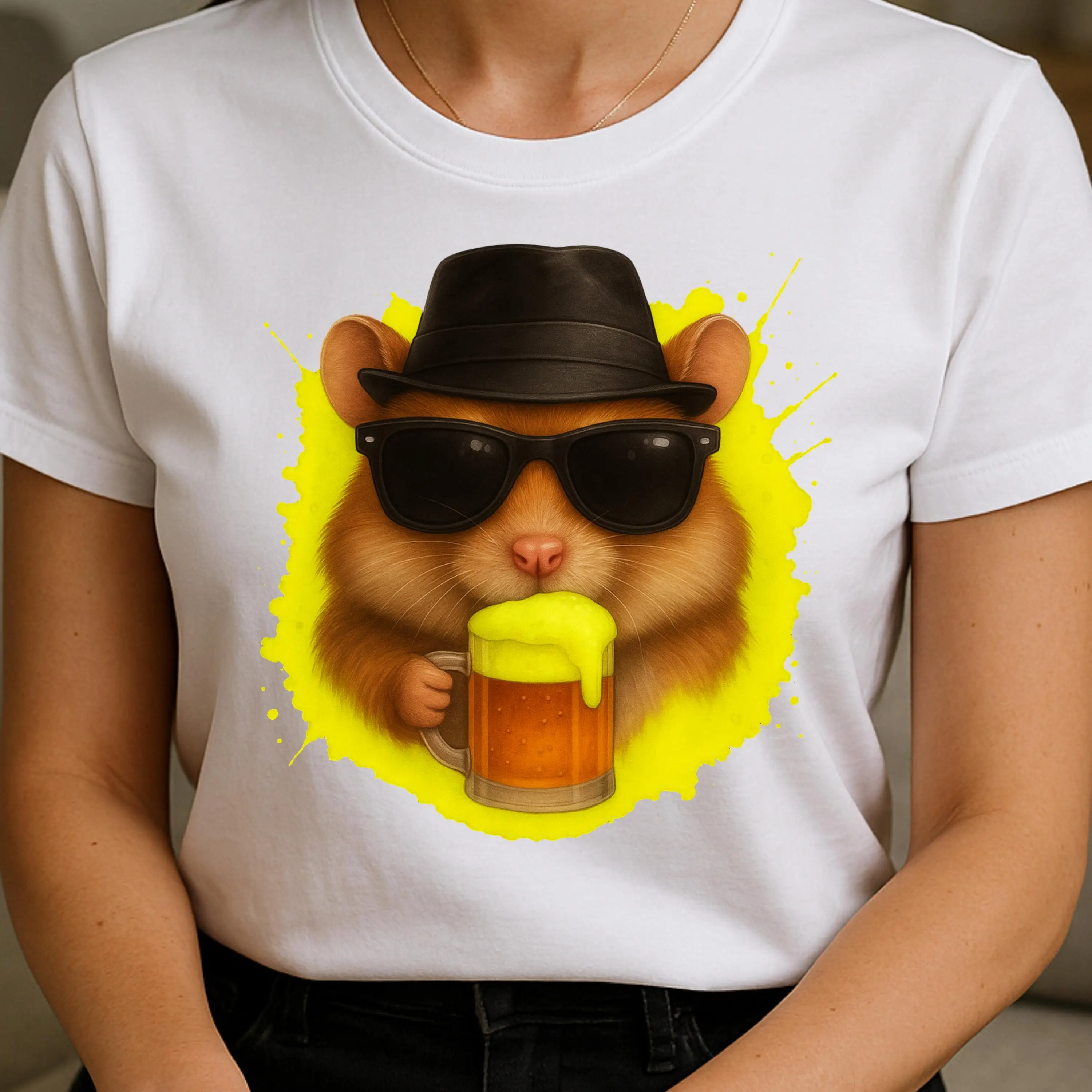 

Personalized Mouse Graphic Printing Summer Luxury Brand Pure Cotton Men's and Women's T-shirt Short Sleeve Street Fashion Trend