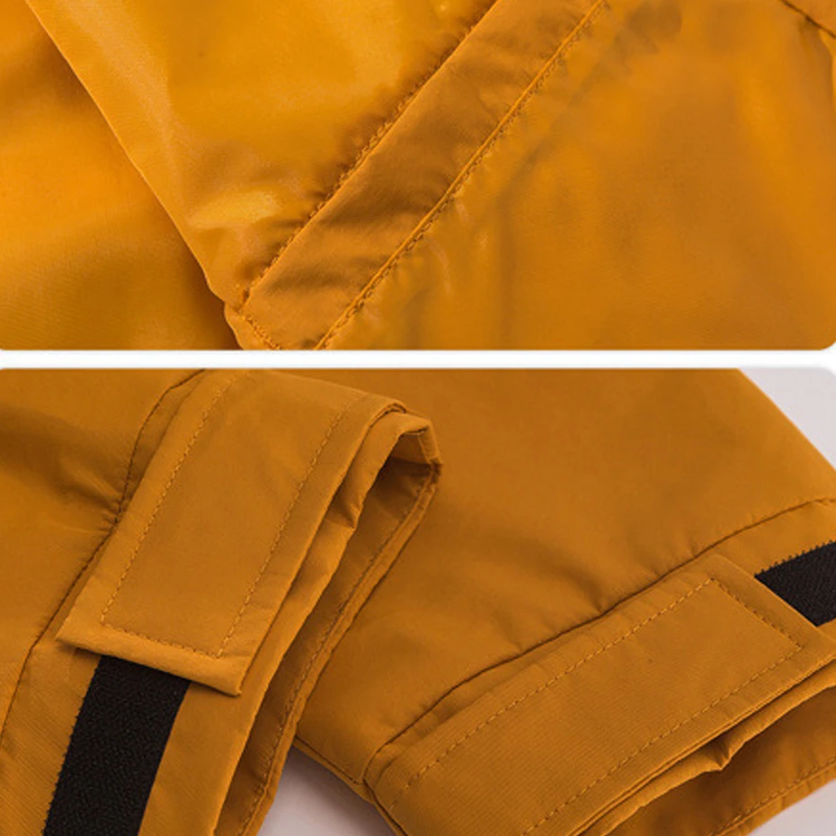 Windbreak Jacket Coat Men Fashion Casual Solid Color Cargo Jackets Male Yellow Outerwear Camping Jacket