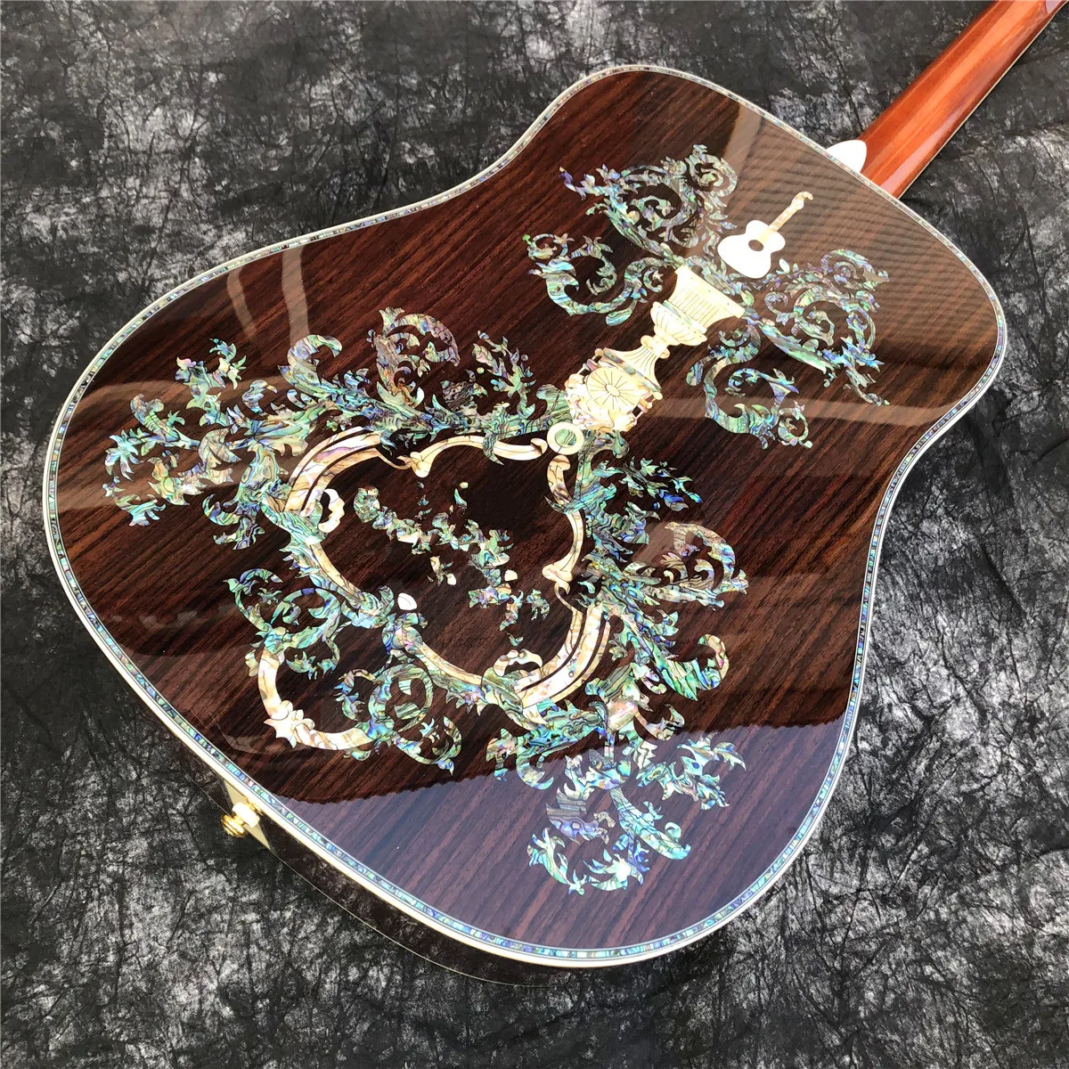 All Solid Wood D Type 100 Model Spruce Rosewood Acoustic Guitar Abalone Inlays Ebony Fingerboard Electric Guitarra