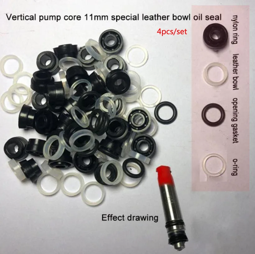 Vertical Jack Pump Core Oil Seal Gasket Old-fashioned Leather Bowl 11mm Car Repair Tool Parts 5 Set New