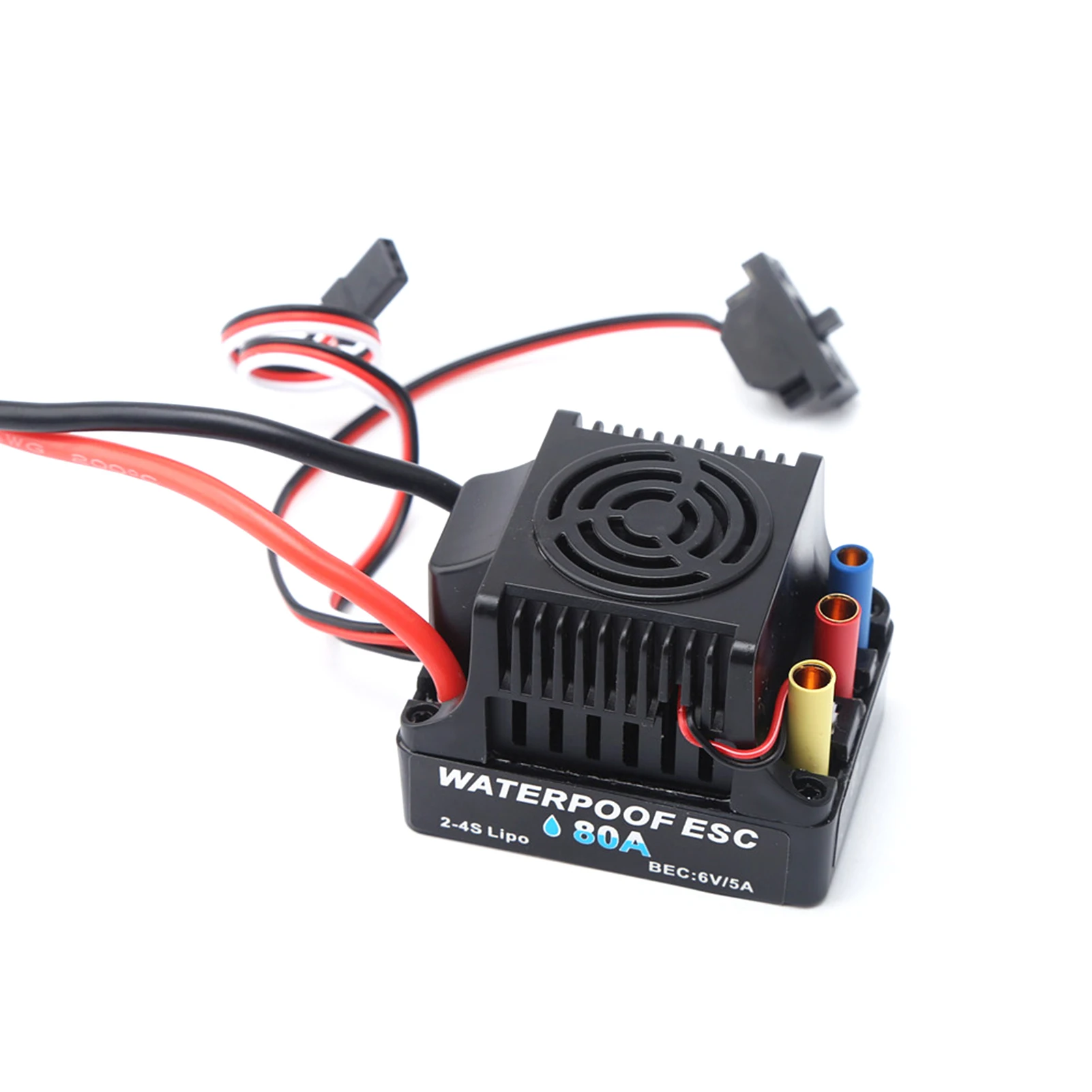 80A Brushless 2-4S ESC Electric Speed Controller 6V 5A BEC T Plug for 1/8 1/10 RC Car ESC for 1/8 rock car