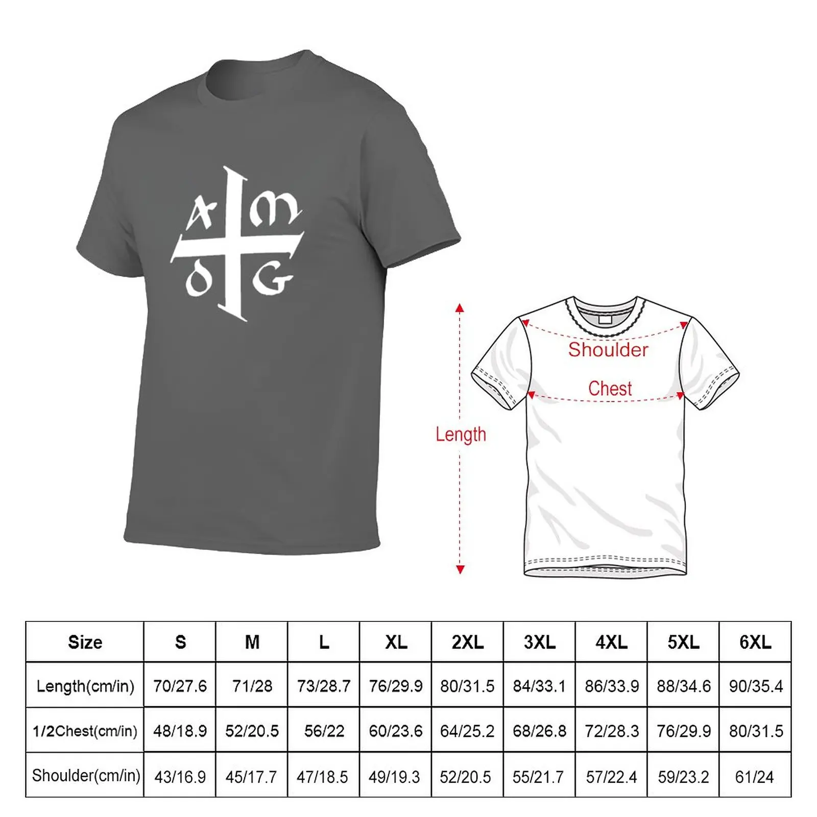 AMDG Jesuit Catholic Cross - Ad Majorem Dei Gloriam T-Shirt Aesthetic clothing Short sleeve tee kawaii clothes t shirts men