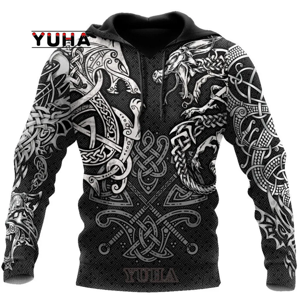 Native Wolf-Sudadera con capucha para hombre, 3D jersey con estampado, chaqueta informal, chándal