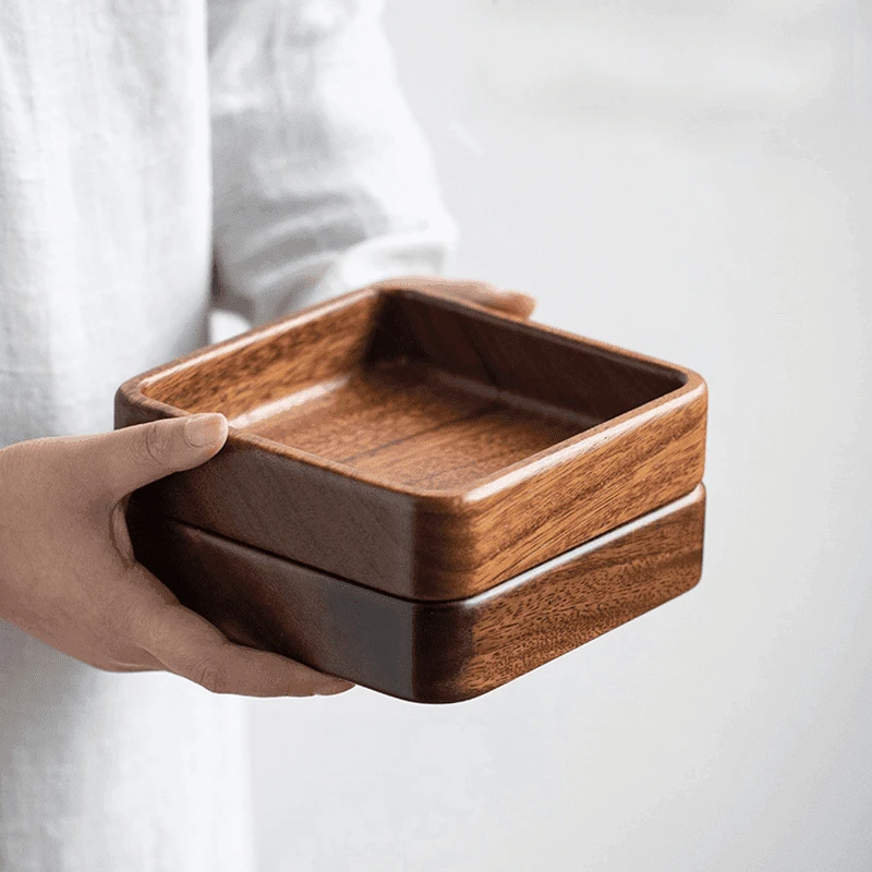 

Desktop Tray Solid Wood Material Color Multi-functional High-end Vintage Storage Box Irregular Shape casual Modern New Chinese
