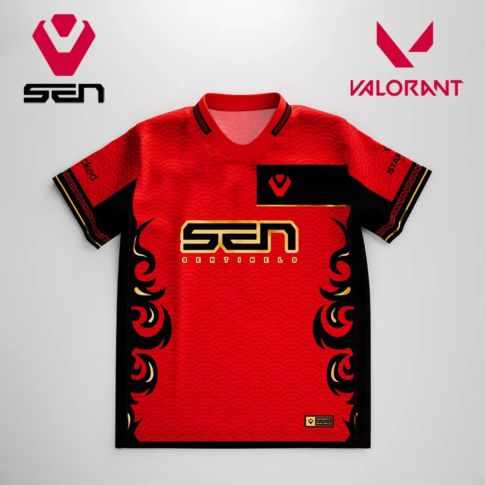 

Sentinels x Valorant Lunar New Year Jersey – Esports Tee with Gold Flame Patterns, Ideal for Gaming Fans & Cultural Streetwear