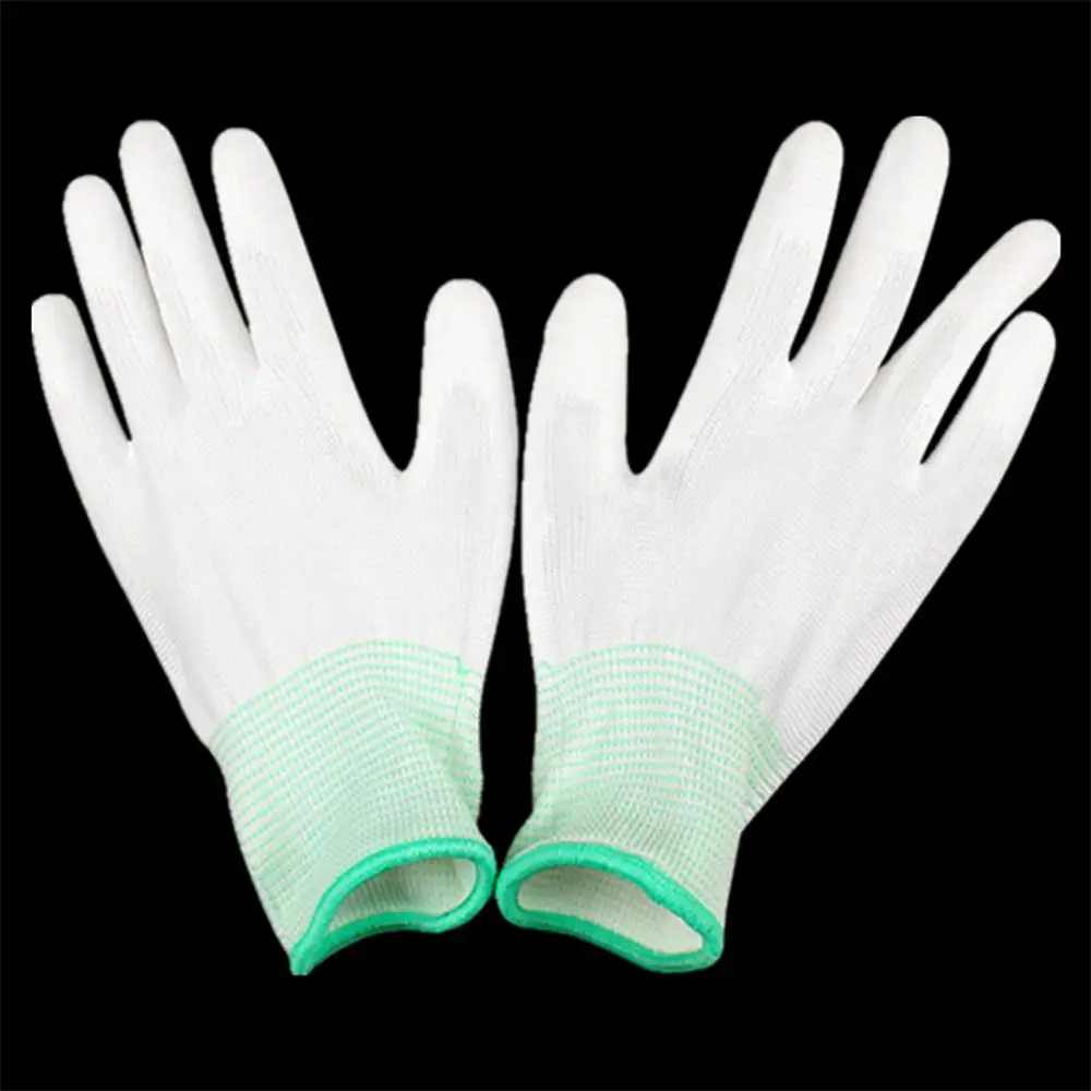 Nylon Gloves White 13-needle Stretch Knitted Yarn Work Labor Gloves Breathable Anti-slip Dust-free Gloves Workshop