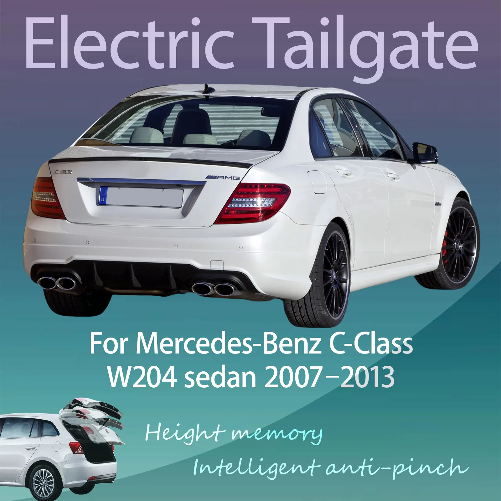 For Mercedes-Benz C-Class W204 sedan 2007–2013 Automatic lifting Anti-pinch Refitting of Electric Tailgate with Sensor Trunk