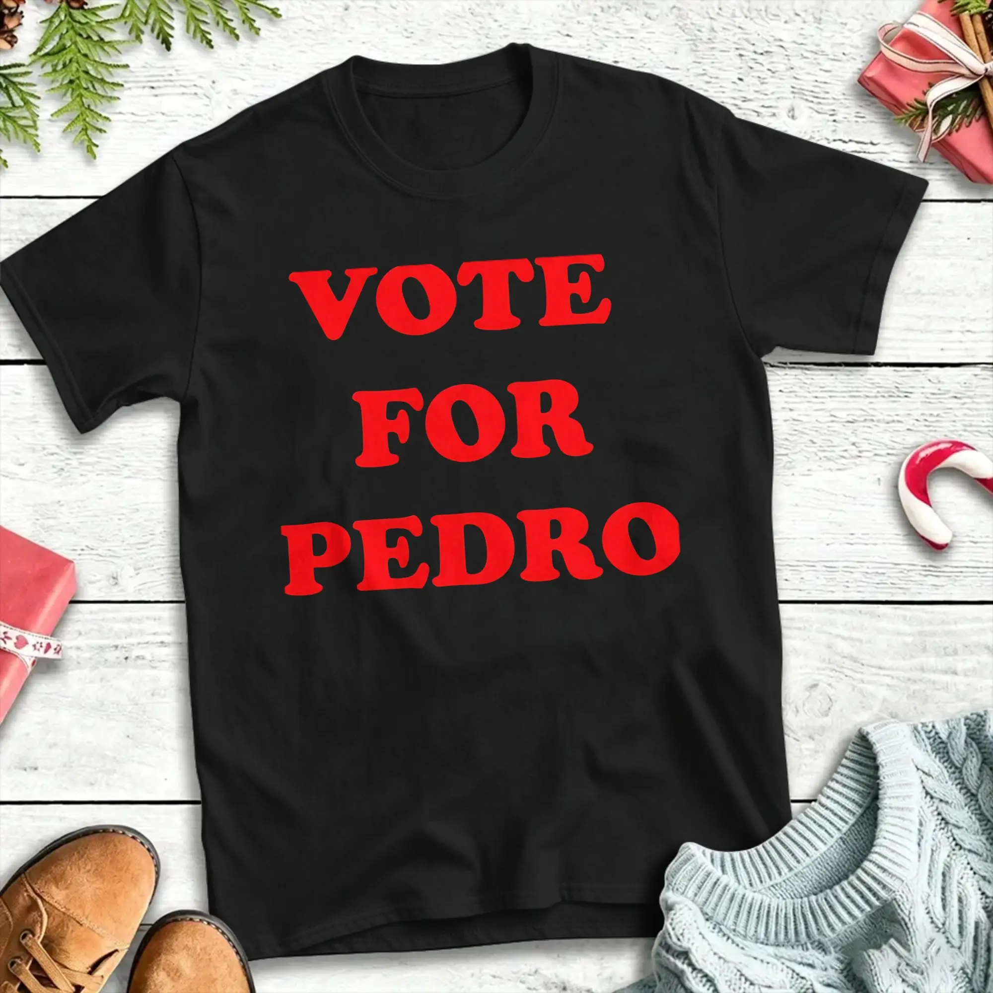 Vote For Pedro Napoleon Dynamite T Shirt Men Women Cotton Funny T-Shirt Round Collar  Tees Short Sleeve Clothing Gift Idea