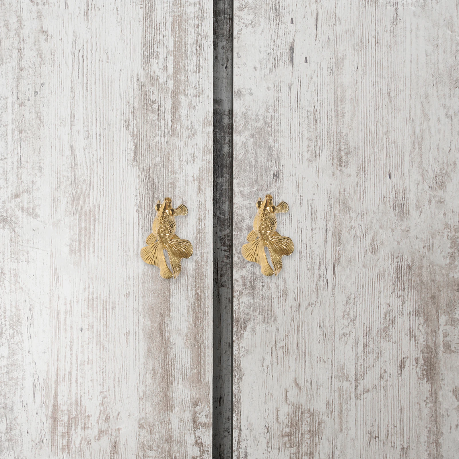 

Brass Cabinet Animal Drawer Handles Furniture Pulls Storage Animal Goldfish Dresser Knobs Drawer Knobs Decorative