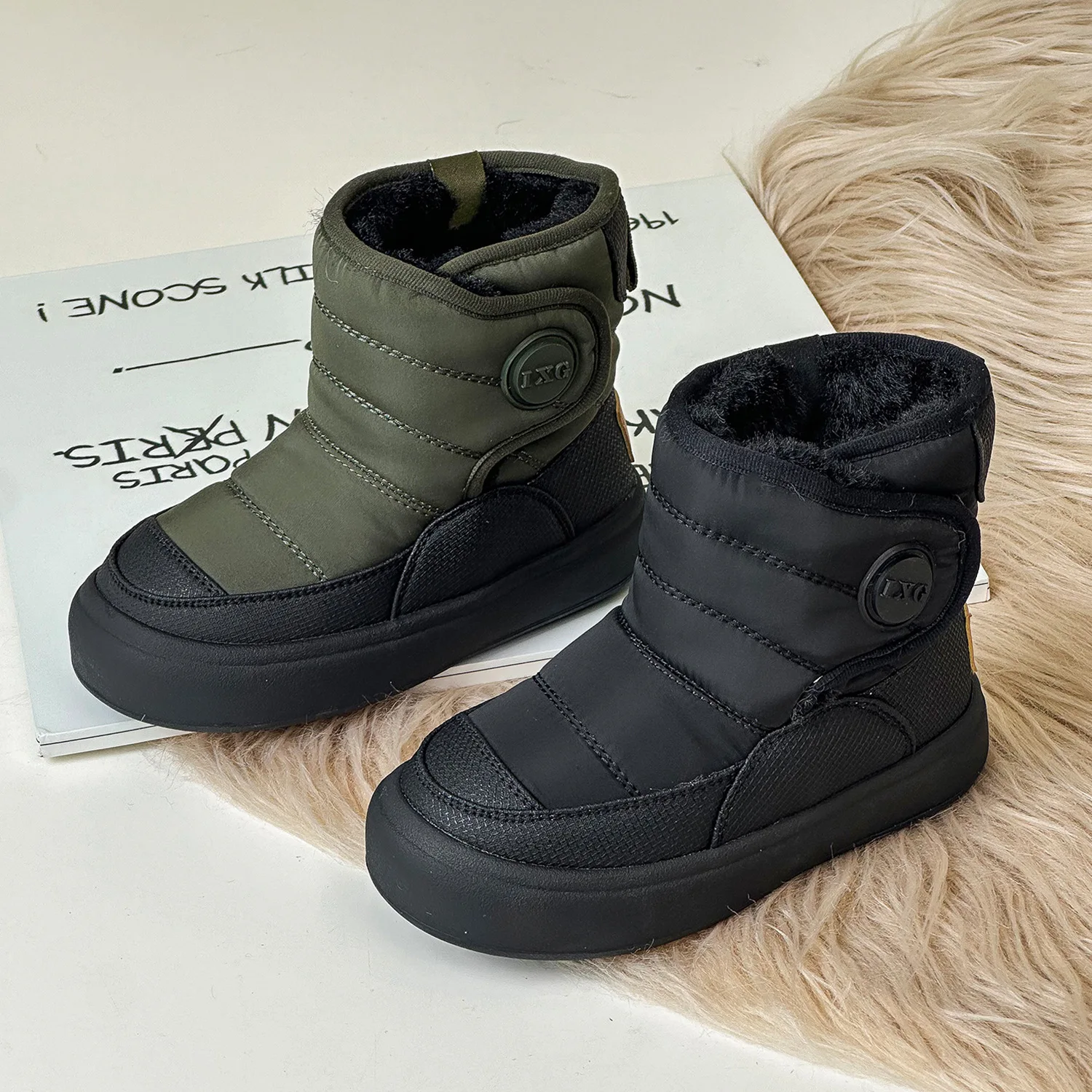 Winter Children Shoes Girls Short Boots Kids Leather Shoes Retro Non-slip Casual British Style Girls Ankle Boots 4 To 13 Years