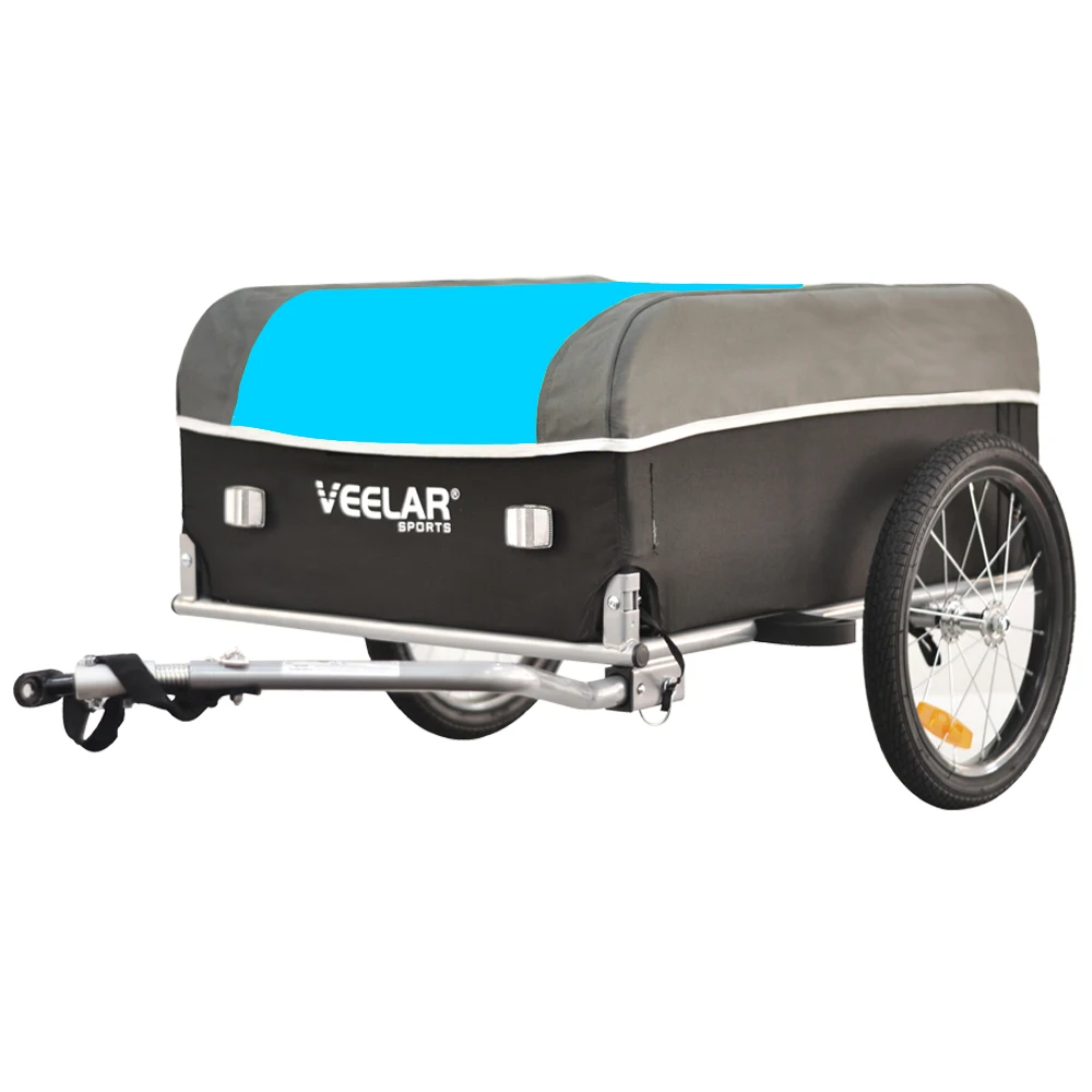 

VEELAR 600D Fabric Cover Metal Cargo Bike Trailer Loading Heavy Duty Bicycle Trailer