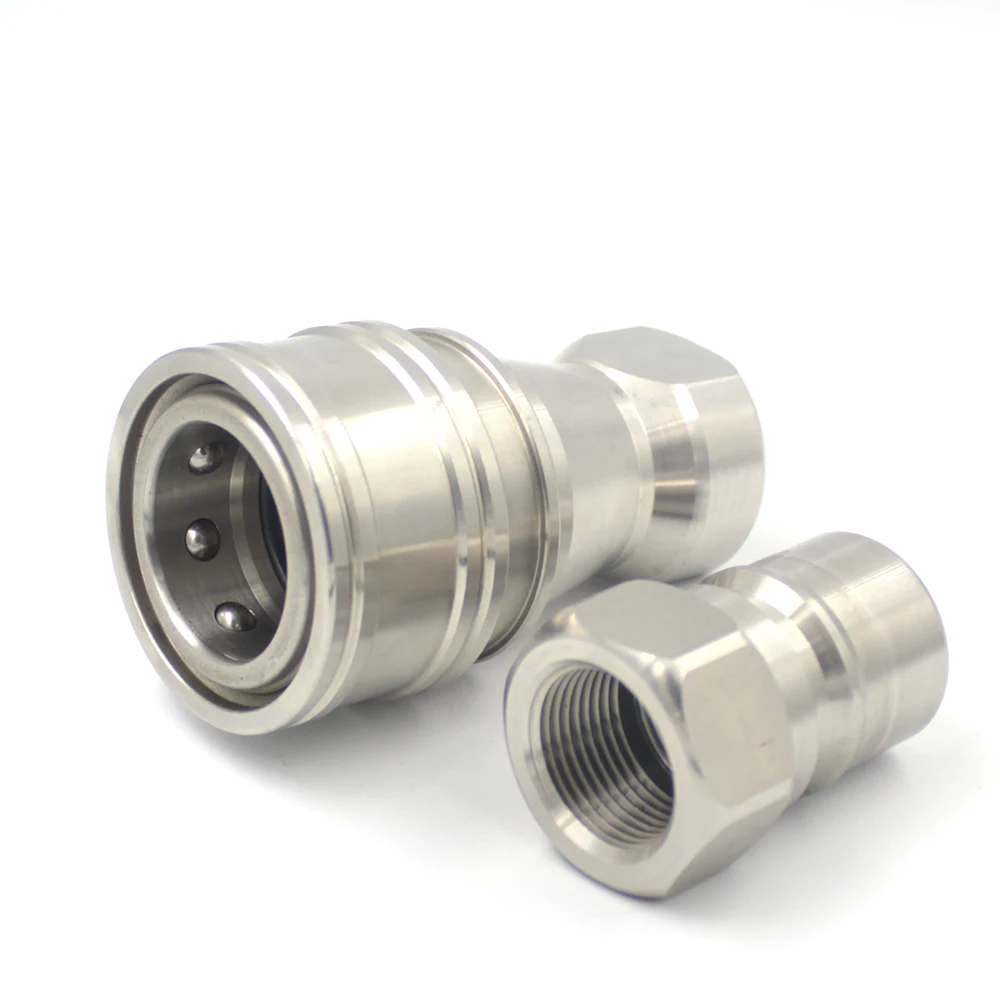 KZF-08 1 inch DN25 double shut-off Nitto SP Cupla interchange stainless steel quick coupling for medium pressure application