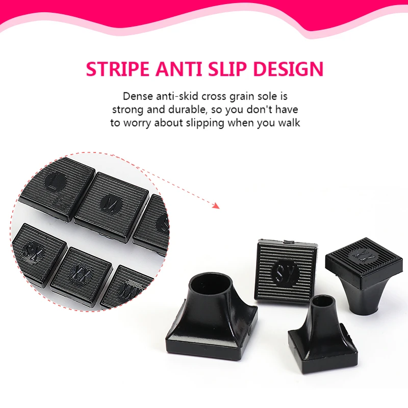 2Pcs Woman High heels Shoe Covers Square TPU/PVC Material Soft Damping Heel protector Silencer Non-slip Heel protector