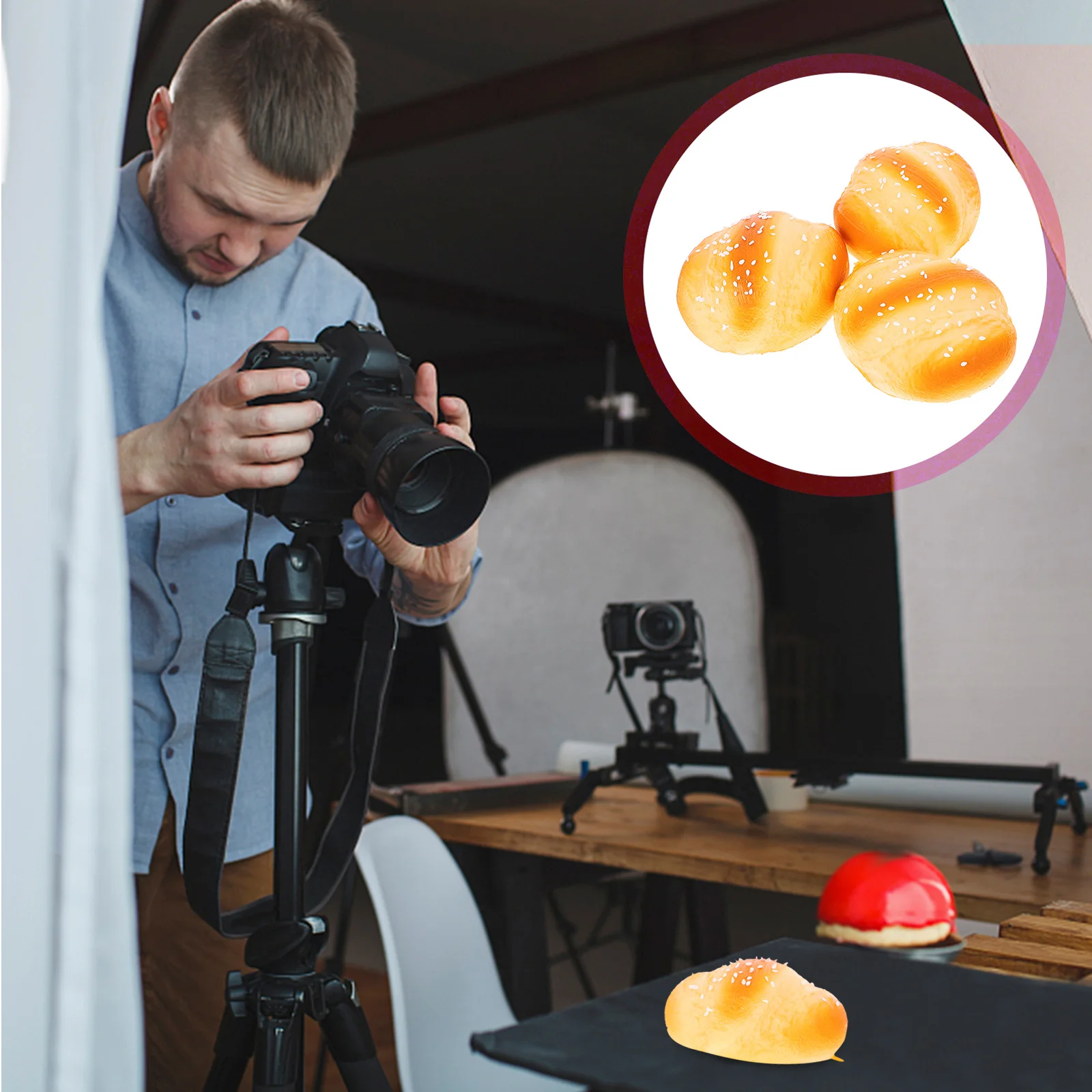 

3pcs Simulation Fake Food For Baking Slow Shop Decoration Teaching Tool Kids Educational Slow Toy Art Craft