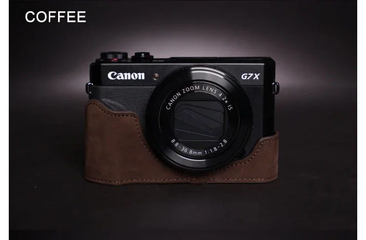 Tas penutup kamera setengah casing kulit asli buatan tangan untuk Canon G7 X Mark II G7 X Mark III