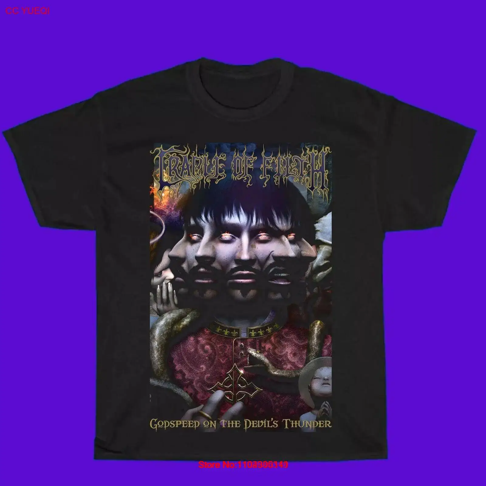 Godspeed on the Devil's Thunder art graphic T-Shirt Size S-5XL provide note size