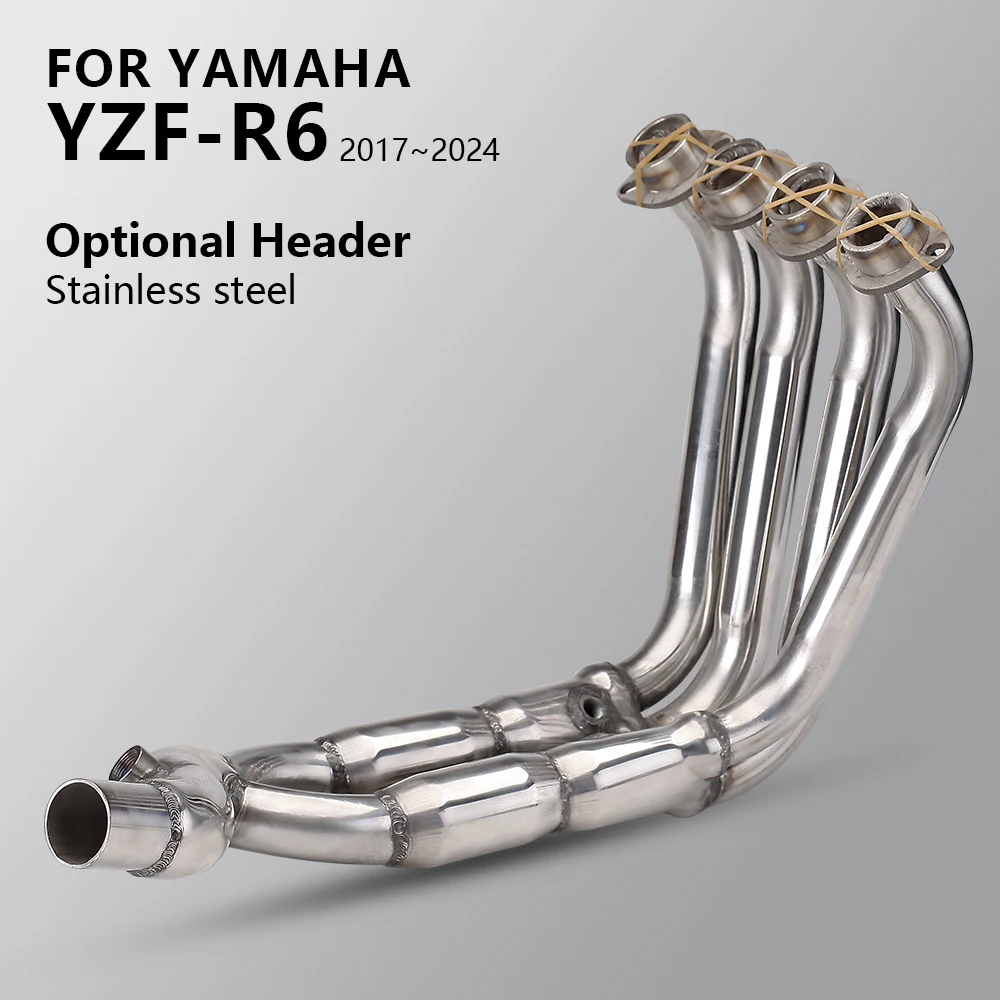 Full Motorcycle Exhaust System Escape elbow Slip On Front Tube Link Pipe Connect Original moto muffler For YAMAHA YZF-R6 FZ6