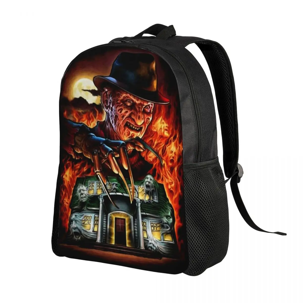 Horror Movie Killer Laptop Backpack Women Men Fashion Bookbag for School College Students Halloween Film Bag