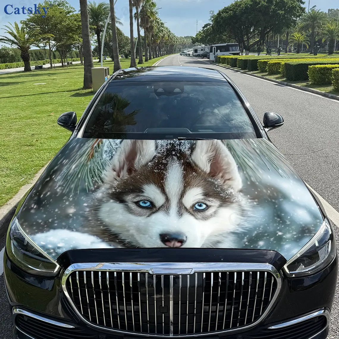 

Украшение капота автомобиля на тему хаски в снега, наклейки печени — внедорожник, грузовик и автомобиль, автомобильные аксессуары, вдохновленные дизайны | Водонепроницаемый