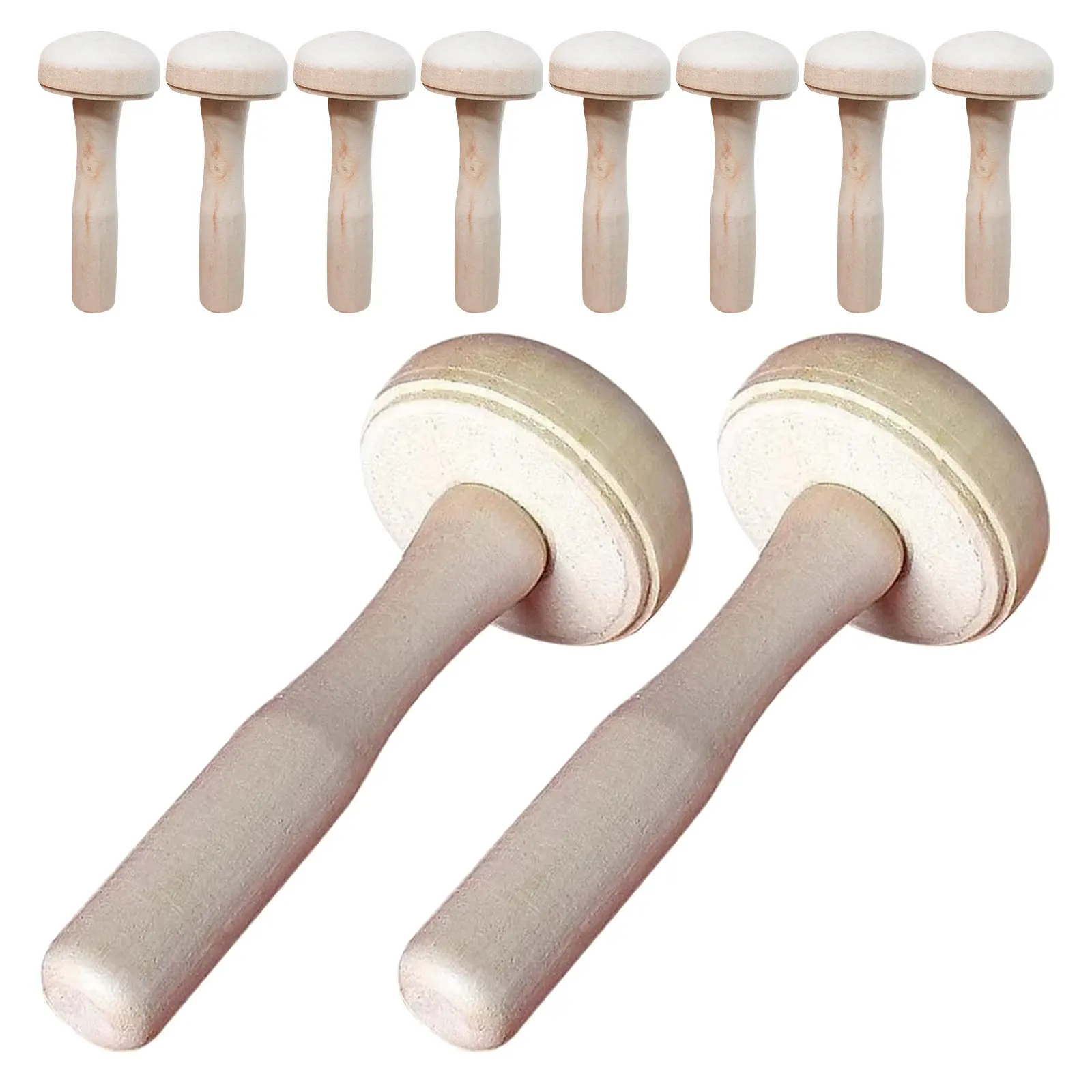 10Pcs Mushroom Shape Wood Printmaking Tools Wood Painting Roller For Art Studio Supplies Crafts Supplies