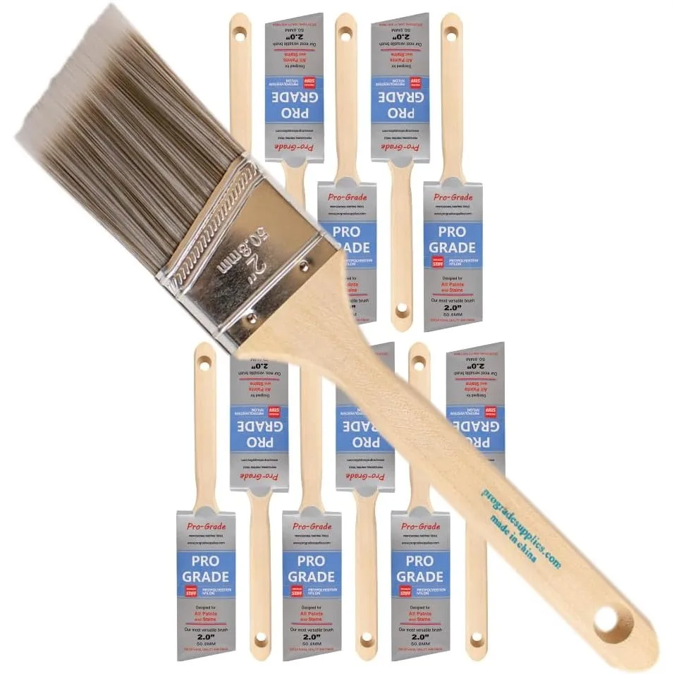 

12 Pack 2 Inch Angle Paint Brushes for Cutting in Walls and Trim