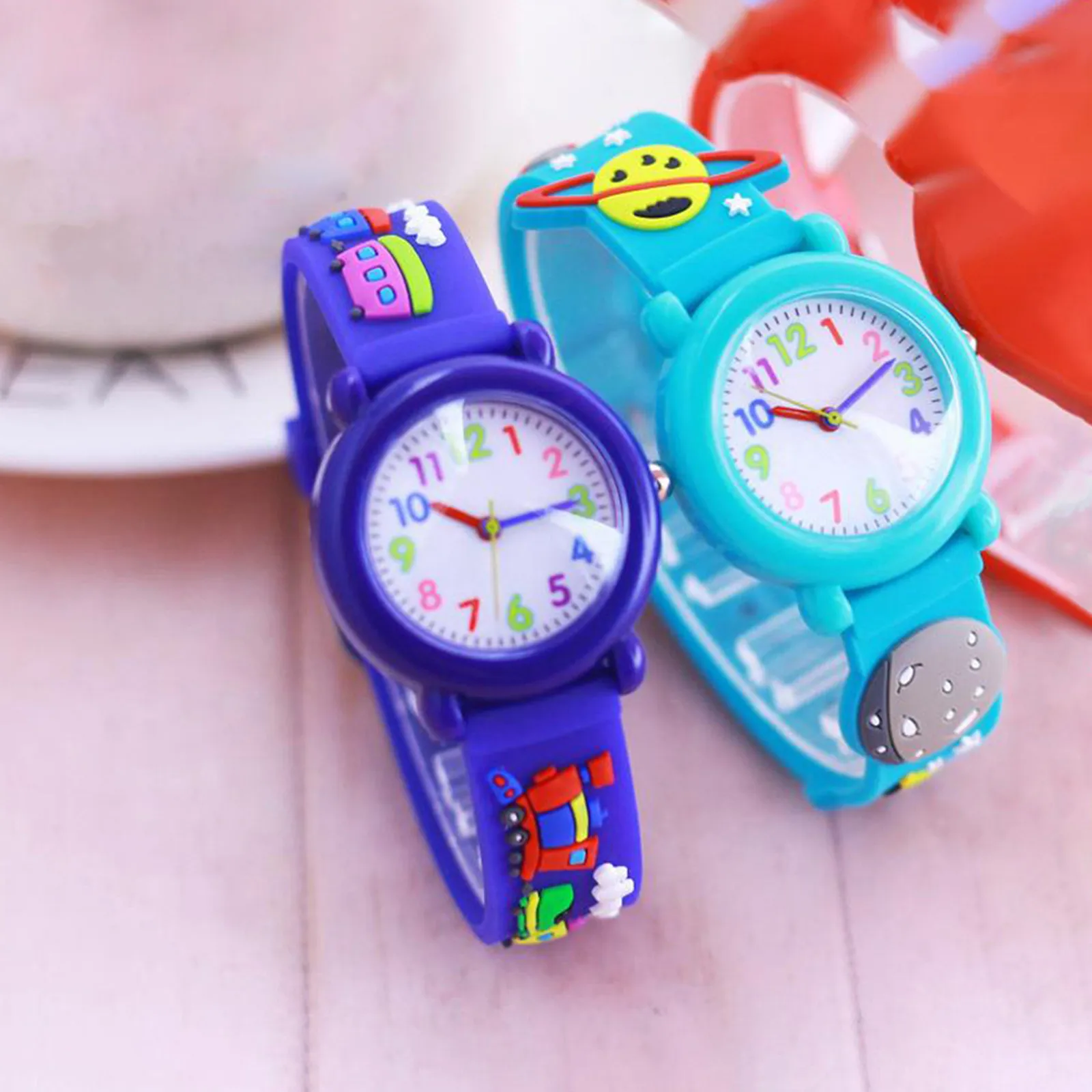 

1Pcs 3D Silicone Wristwatch for Kids Cartoon Children Watch Fashionable Comfortable Smooth Texture Accurate Time Easy to Read