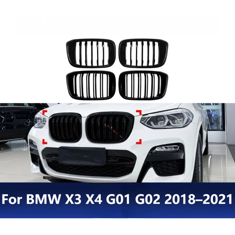 

For BMW X3 X4 G01 G02 2018–2021 Pre-LCI Single Dual Slat Front Kidney Grille Exterior Replacement Modified Upgrade Accessories