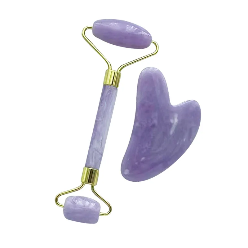 1 Medium Jade Gua Sha Board Natural Jade Stone Facial Massager Heart-shaped Finger GuaSha Women Portable Beauty Skin Care Tools