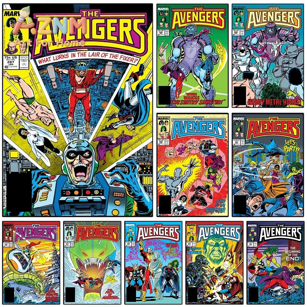 AZNM The Avengers #286 What Lurks In The Lair Of The Fixer Comic Canvas Wall Art No Frame Vintage Superhero Print Poster Home