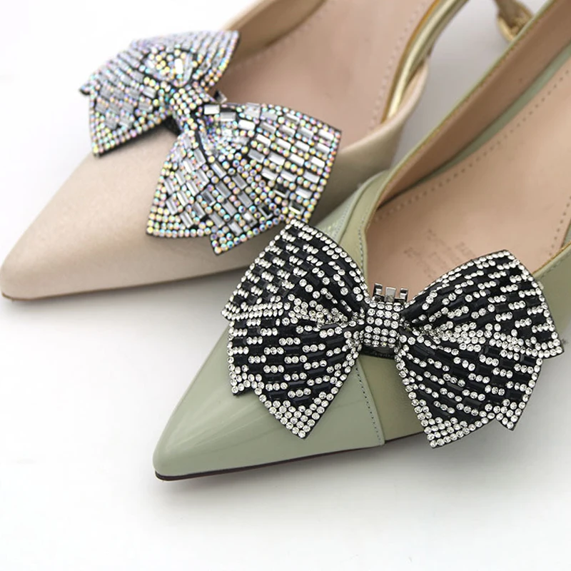 DIY Bead Shoes Decorations Accessories Rhinestones High Heels Sandals Boots Decor Bow-Knot Bridal Shoes Clips For Wedding Party