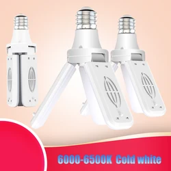 Foldable E27 LED Bulb 3/4 Adjustable Fan Blades Deformable Workshop Warehouse Ceiling Garage Lights Lighting 6500K AC85-265V 30W