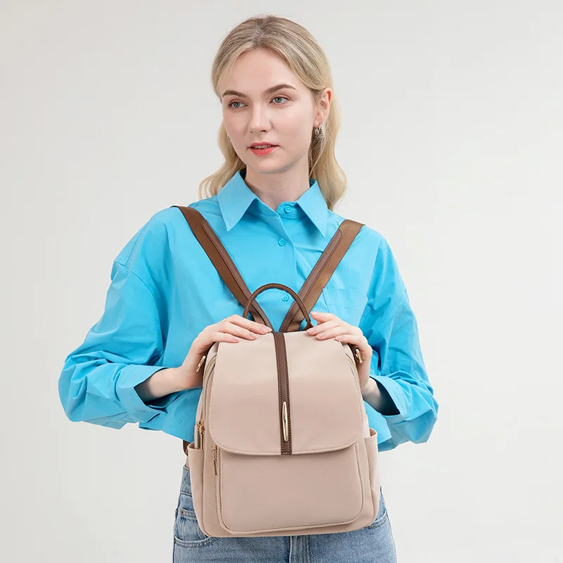 2024 new bags ladies matching niche design women backpack simple color contrast fashion trend luxury