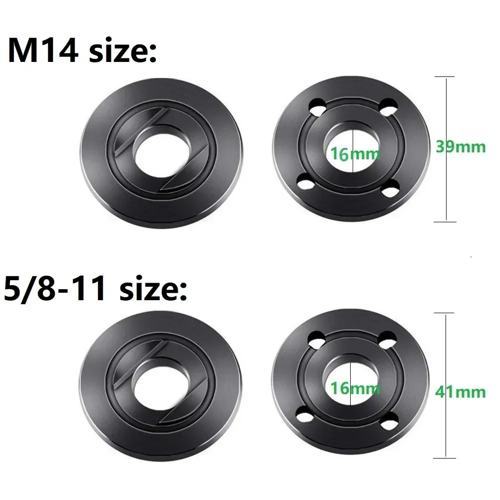 Angle Grinder Disc Holder Nuts Set Thread Replacement Angle Grinder Inner Outer Flange Nut 5/8-11 M16 2PCS