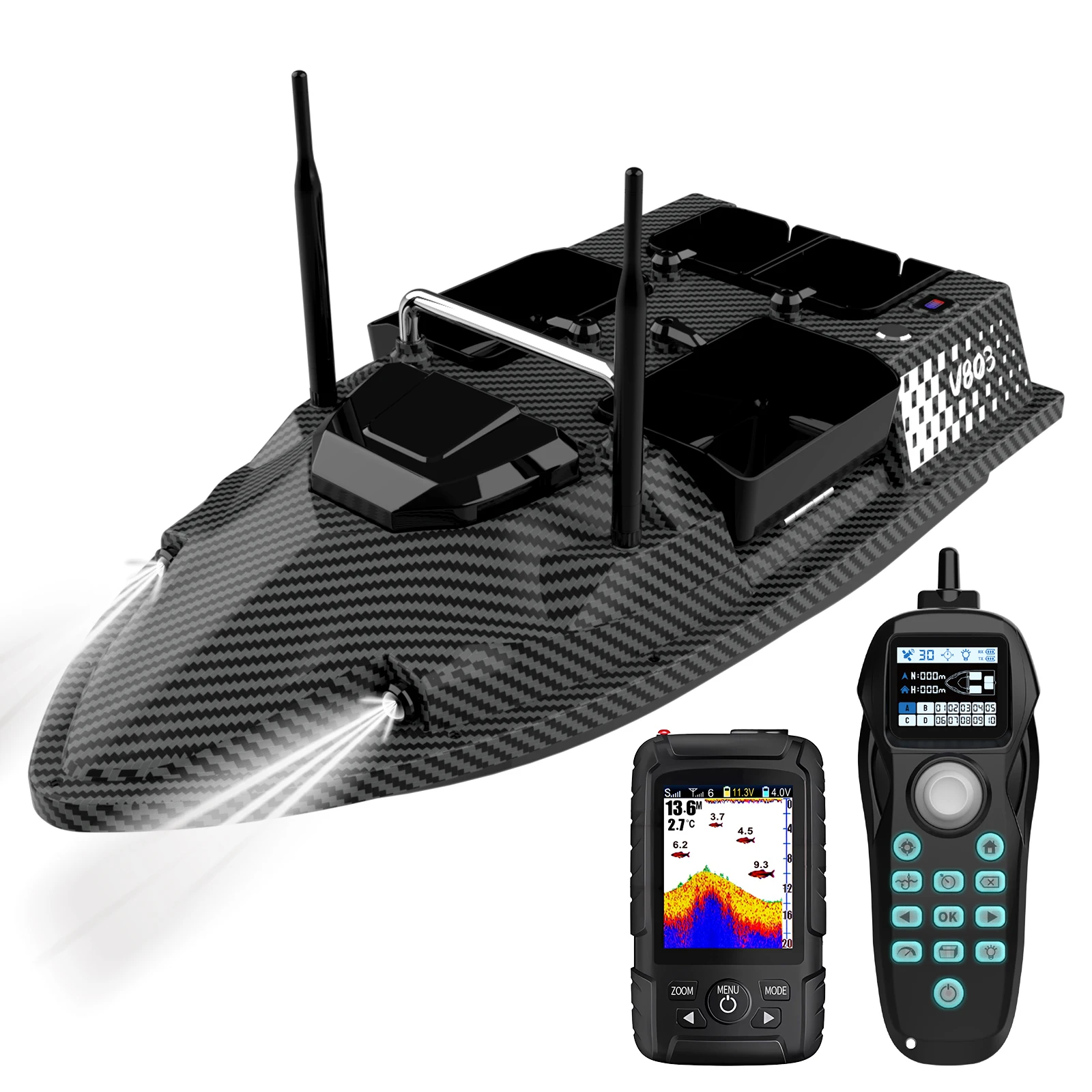 قارب صيد جديد V803 Pro مع سونا - مراجعة Fish Finder Gps وسعره