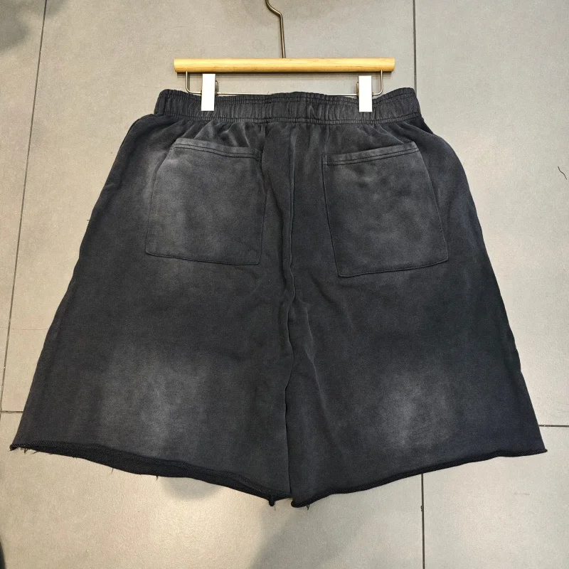 Men Cactus Jack Graffiti Printed Shorts Washed Loose Hip Hop Streetwear Drawstring Shorts