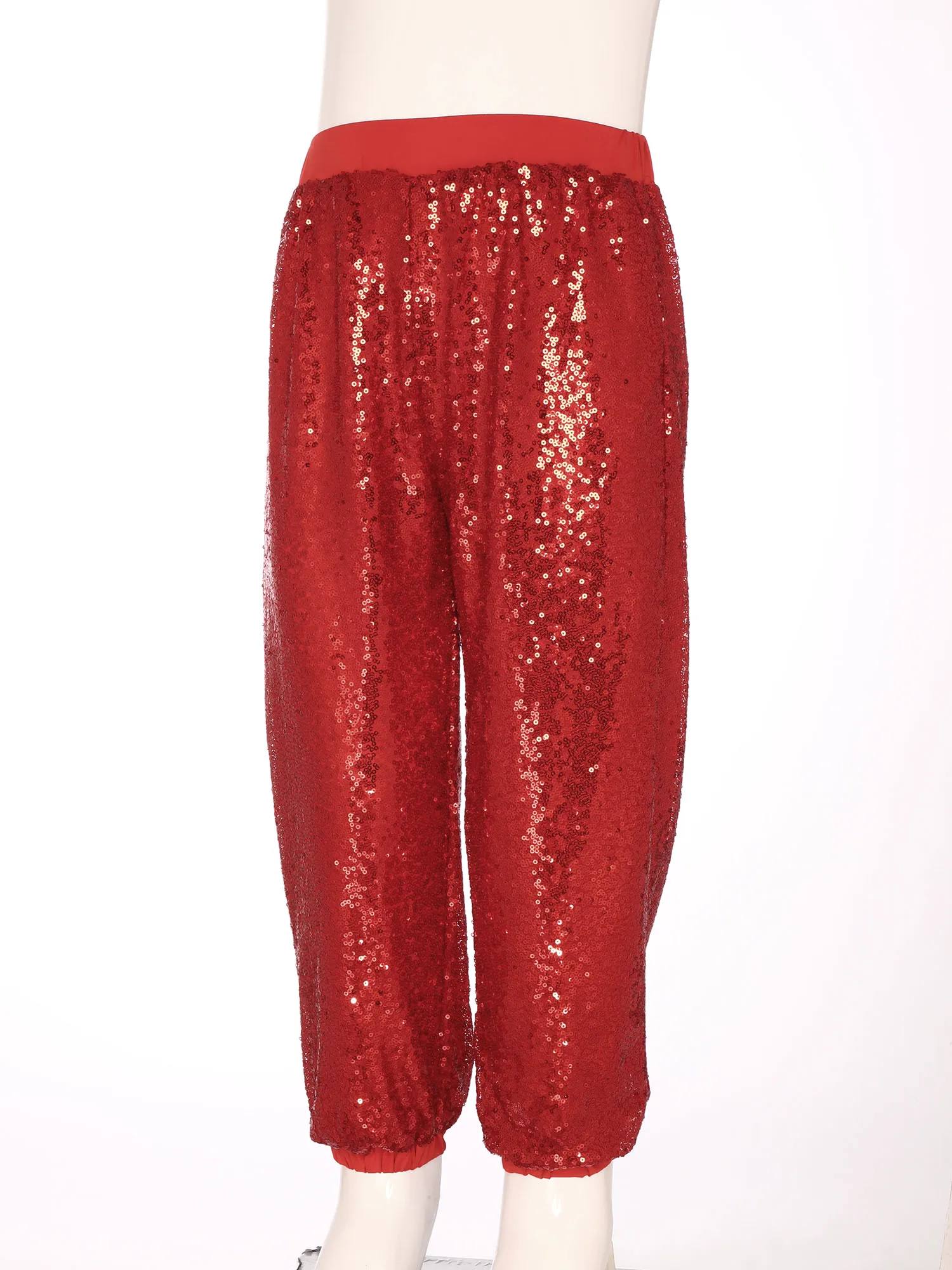 Kinder Mädchen Hip Hop Dance Wear Sparkly Pailletten Jazz Kostüme Pumphose Baggy Hosen Harem Hosen Für Street Dance Rave Party Clubwear