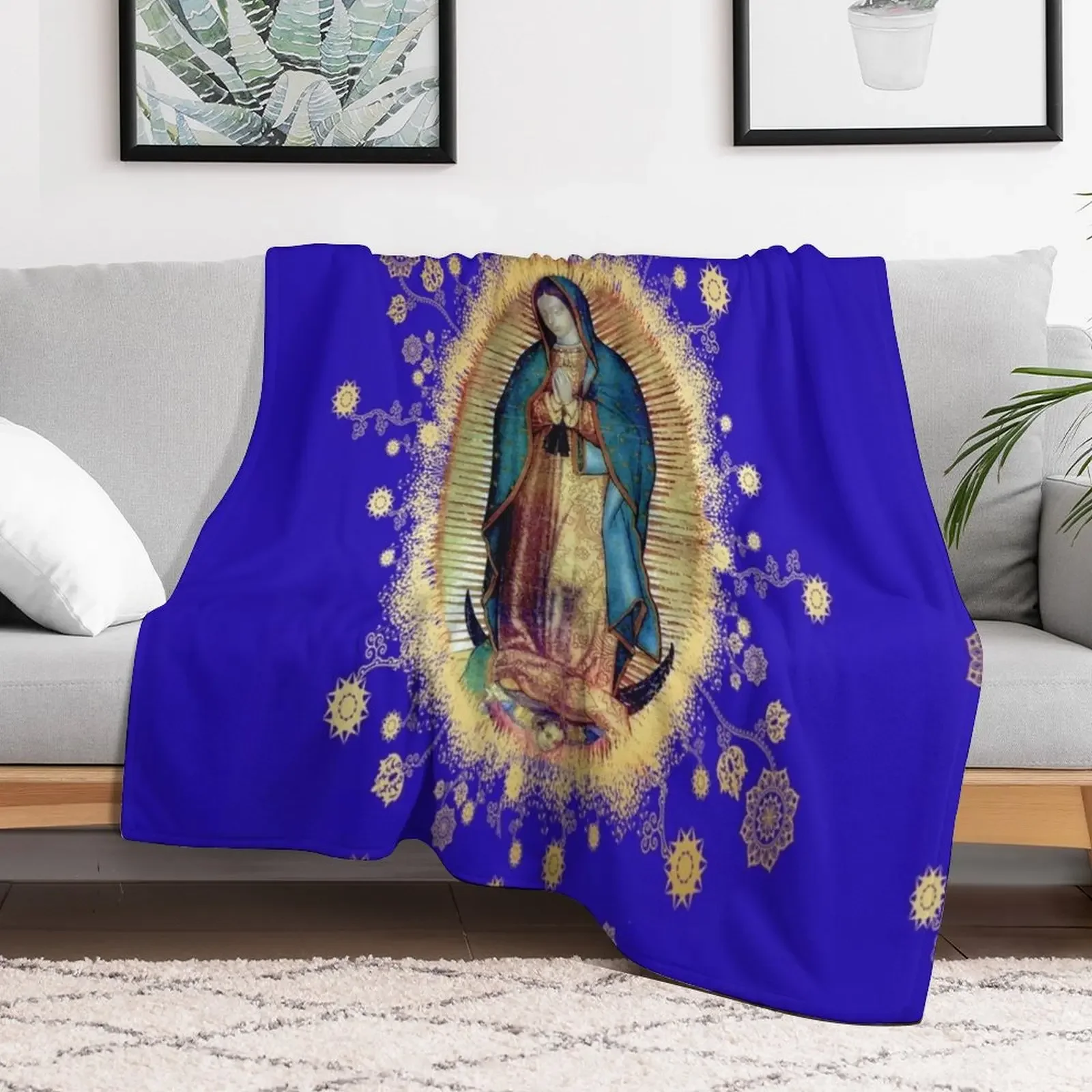 Our Lady of Guadalupe Mexican Virgin Mary Mexico Tilma 20-103 Throw Blanket Picnic Hairy Thermals For Travel Cute Plaid Blankets