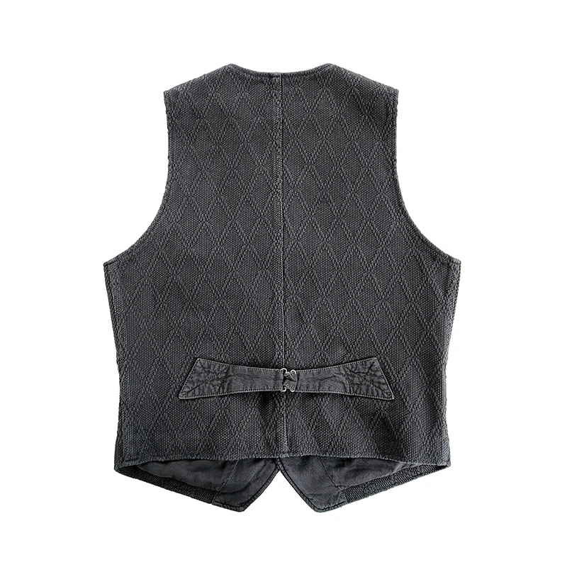 Men's Amekaji Wear Clothes Cotton Vest American Retro Leisure Washed-out Distressed Good Quality