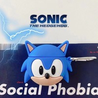 Sonic Anime Figure PVC Headset Protector for Airpods 1/2/3/4 Pro Decorative Bluetooth Headphones Accessories Cartoons Toys Gifts