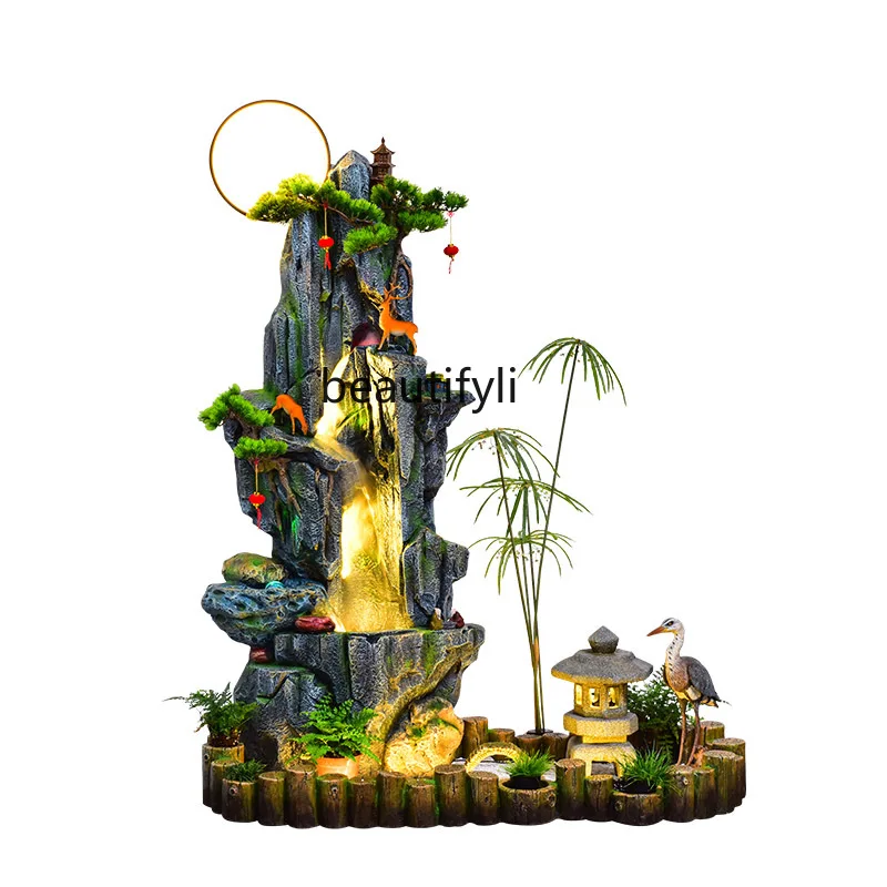 

Artificial Mountain and Fountain Living Room Entrance Waterscape Fish Pond Decoration Floor Office Fortune