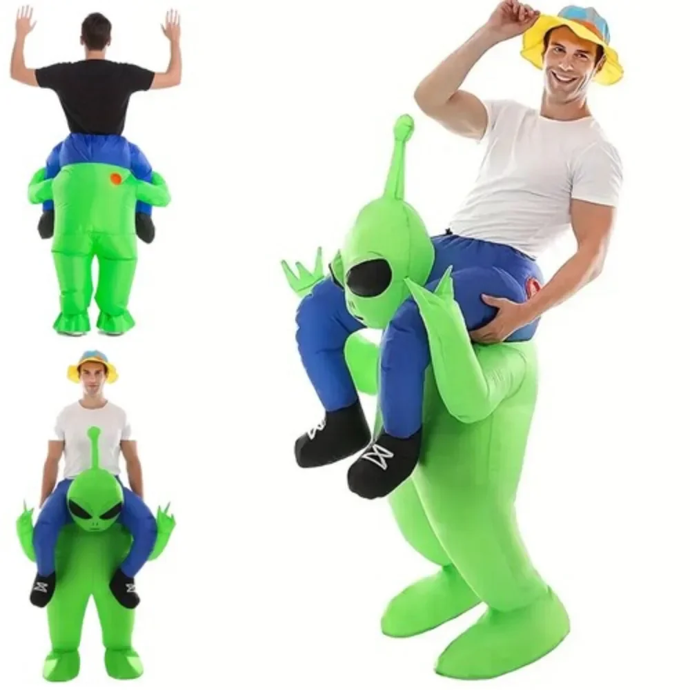 Costume gonflable d’extraterrestre pour hommes et femmes, avec ventilateur intégré, déguisement amusant d’extraterrestre, idéal pour les fêtes d’Halloween, les carnavals, les spectacles et les événements à thème.