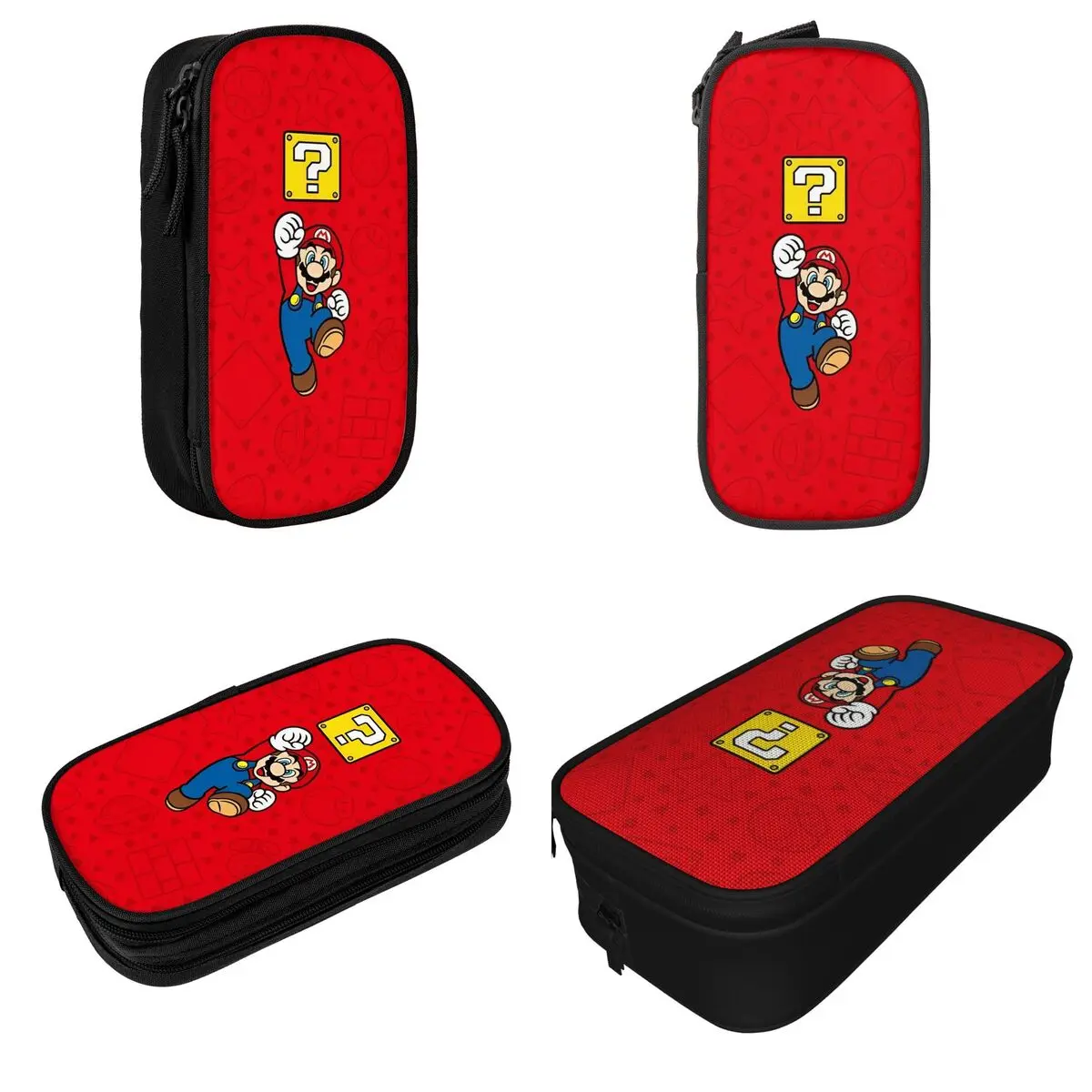 Super Mario Bros Cartoon Game Pencil Case Lovely Anime Action Pen Box Bag Student Big Capacity Students School Zipper Pencil Box