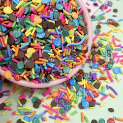 100g Mixed M Beans Polymer Slice Hot Clay Sprinkles for Craft Making DIY Nail Art Decoration Slime Filling Tiny Klei Accessories