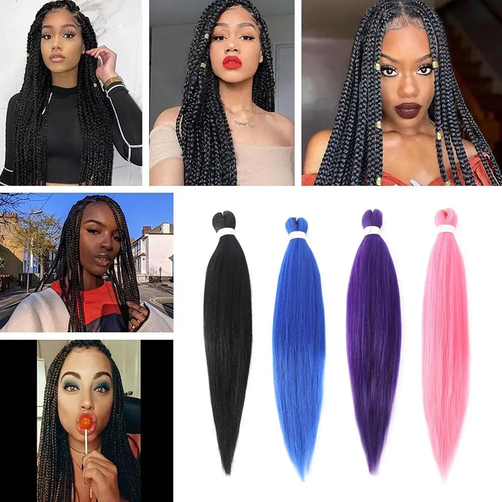 Extensiones de cabello trenzado Jumbo sintético preestirado, pelo Kanekalon rojo y rosa de 26 pulgadas para trenzas Afro de ganchillo Kpop