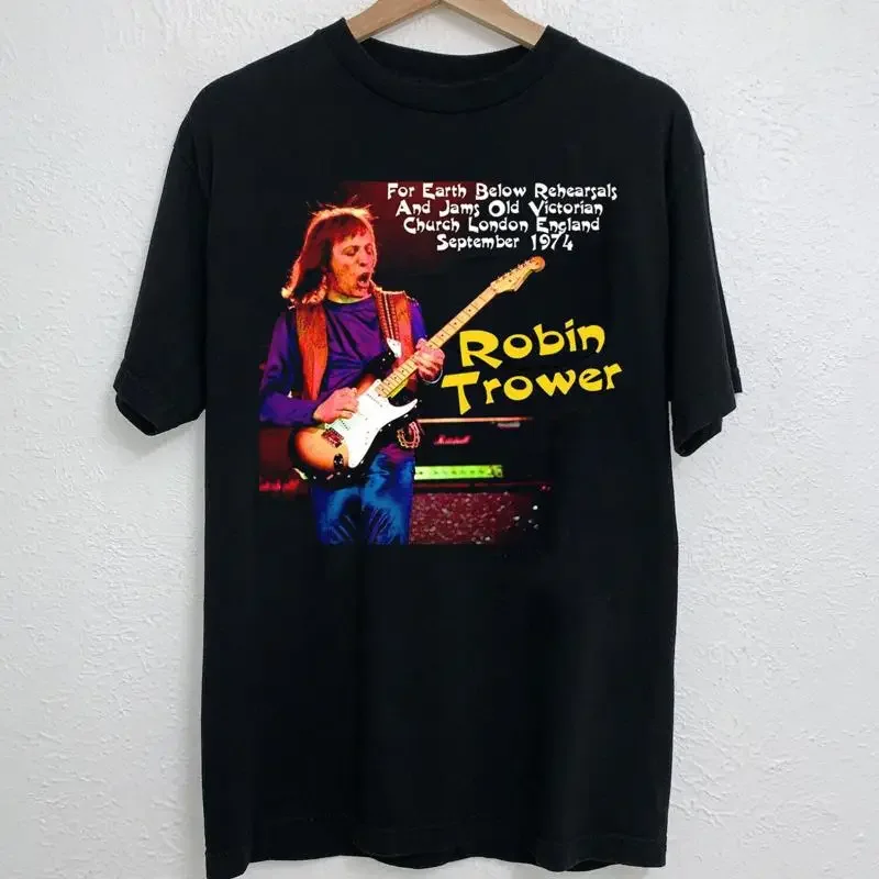NEW Rare Robin Trower For Earth Below Classic Black T Shirt AL24