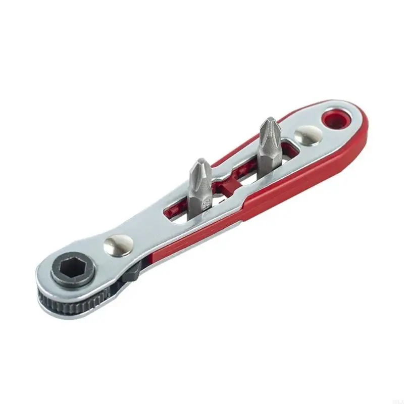A9LA Portable Bidirectional Mini 90 Derajat Magnetik Ratchet Kunci Kunci Hexagonal Hexagonal Obeng untuk ruang yang ketat dan