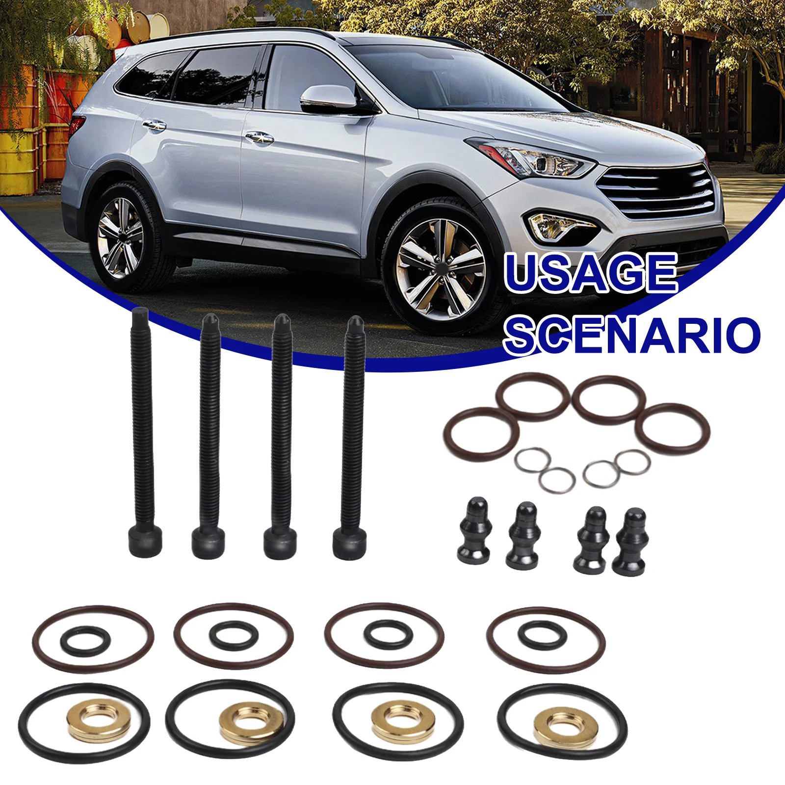 4 Pieces Injector Seal Kit and Bolts Set for Seat and For Skoda 1 9 2 0 Engine Models OEM 038103385A 1417010997 Replacement
