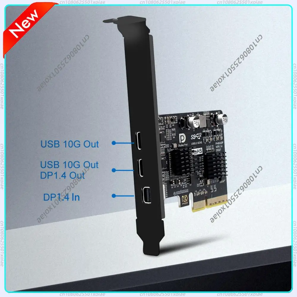 Type-C Expansion Card ASM3142 Controller USB 3.1 10Gbps Gen 2 Expand Card Riser DP 4K Video Adapter Converter